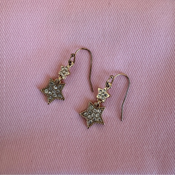 Neiman Marcus Lydell NYC Double Star Pave Drop Earrings - Picture 2 of 3